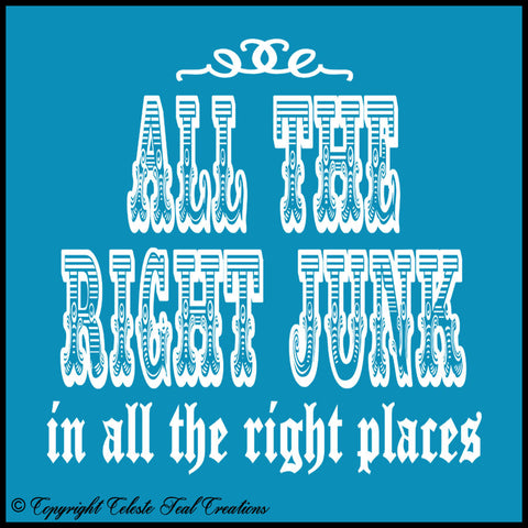 All The Right Junk Short Sleeves T-Shirt (Antique Sapphire) OVERSTOCK-SALE