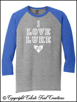 I Love Luke-V-Neck Raglan/Baseball Jersey