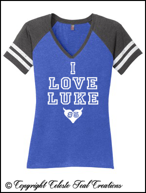 I Love Luke-V-Neck Short Sleeves