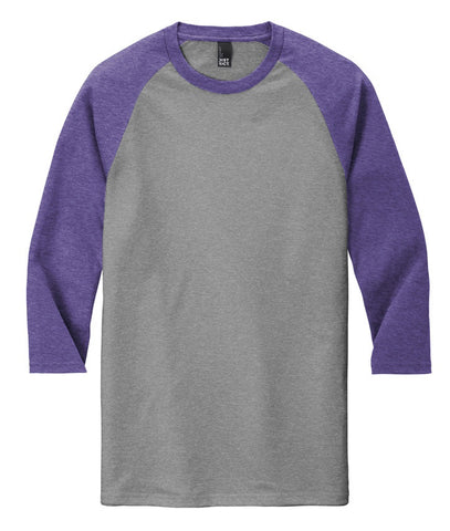 Dog Hair, Don’t Care/Purple Sleeves/Heather Gray (Raglan T-Shirt)