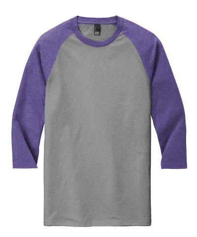 Love Is Wet Noses, Sloppy Kisses And Wagging Purple Sleeves/Heather Gray (Raglan T-Shirt)