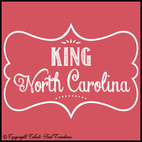 King, North Carolina Short Sleeves T-Shirt (Heather Red)